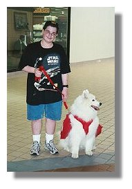 Photo: Noah and Service Dog Dakota at the Mall
